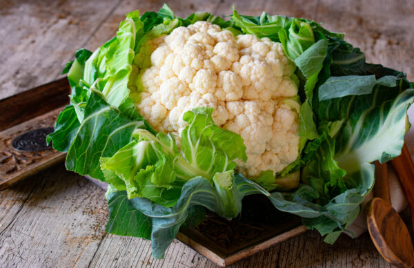 raw and uncooked cauliflower